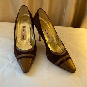 RARE Beltrami vintage cap toe brown suede pumps in size 5 excellent condition